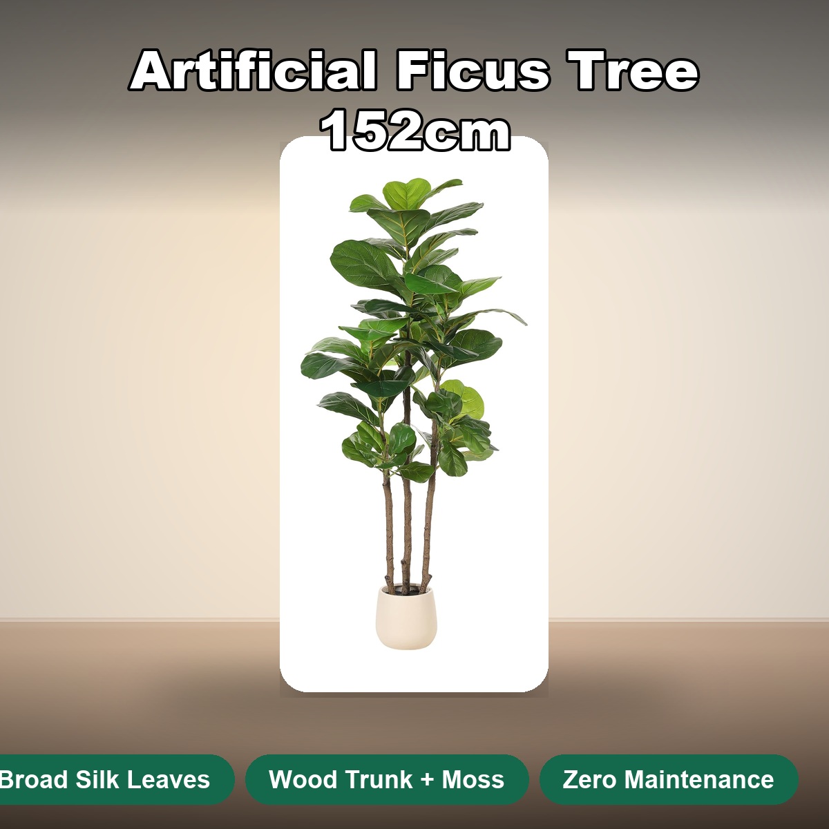 Artificial Ficus Tree 152cm Fa - Fiddle Leaf Fig 评论和价格