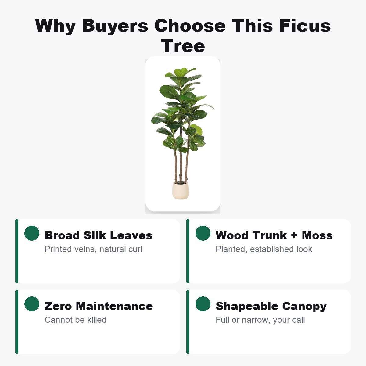 Artificial Ficus Tree 152cm Fa - Fiddle Leaf Fig 评论和价格