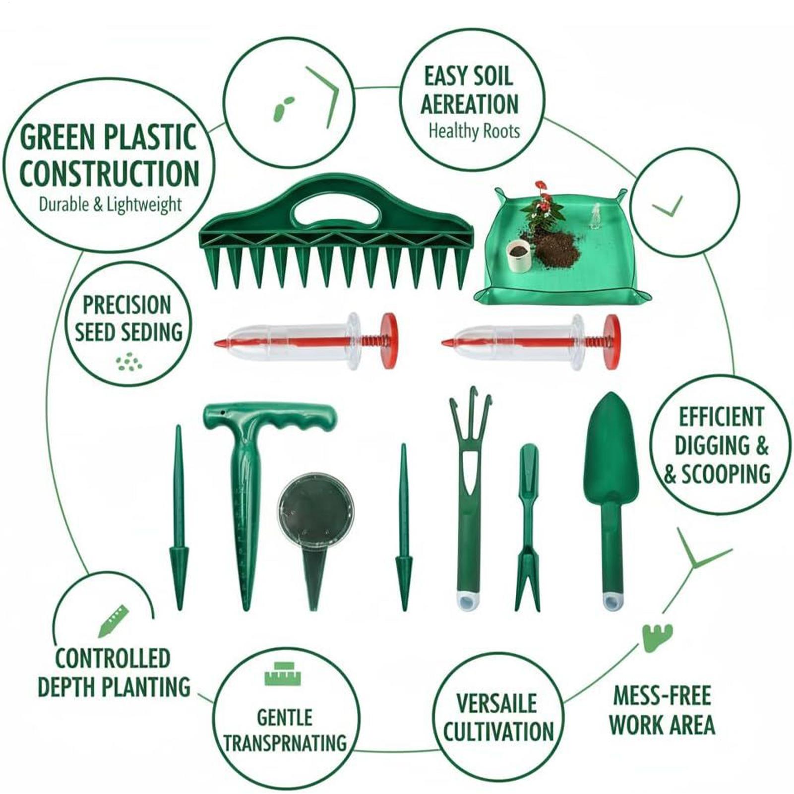 Gardening Hand Tools Set with  - Repotting Mat 评论和价格