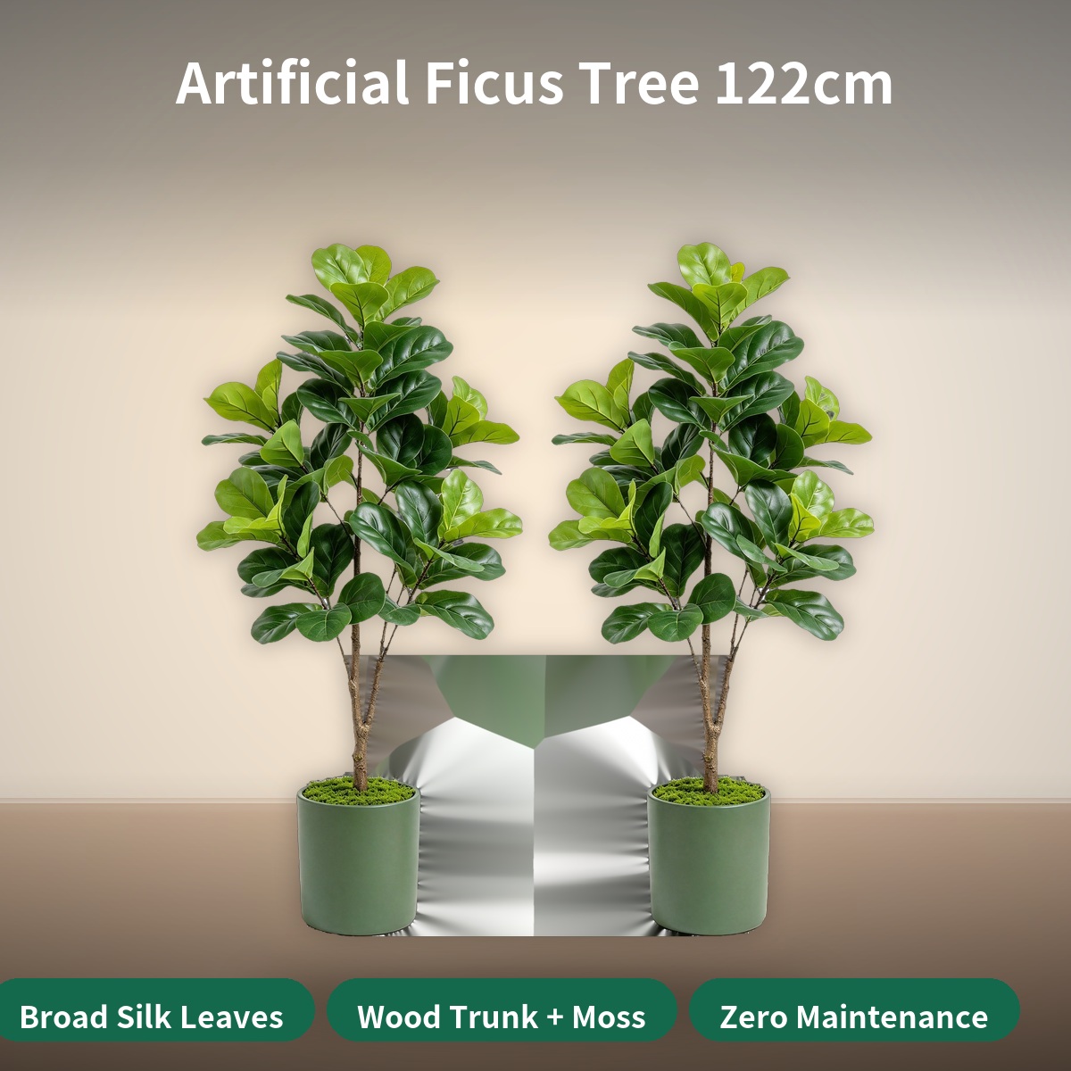 Artificial Ficus Tree 122cm Se - Fiddle Leaf Fig 评论和价格